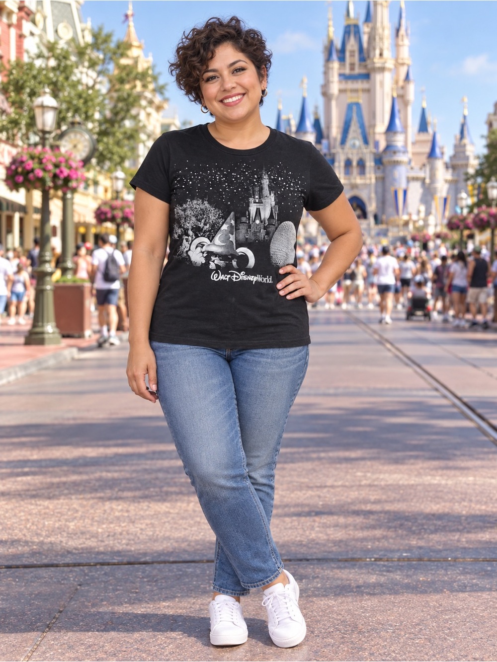 Disney Black Castle & Sorcerer Graphic Short Sleeve Tee